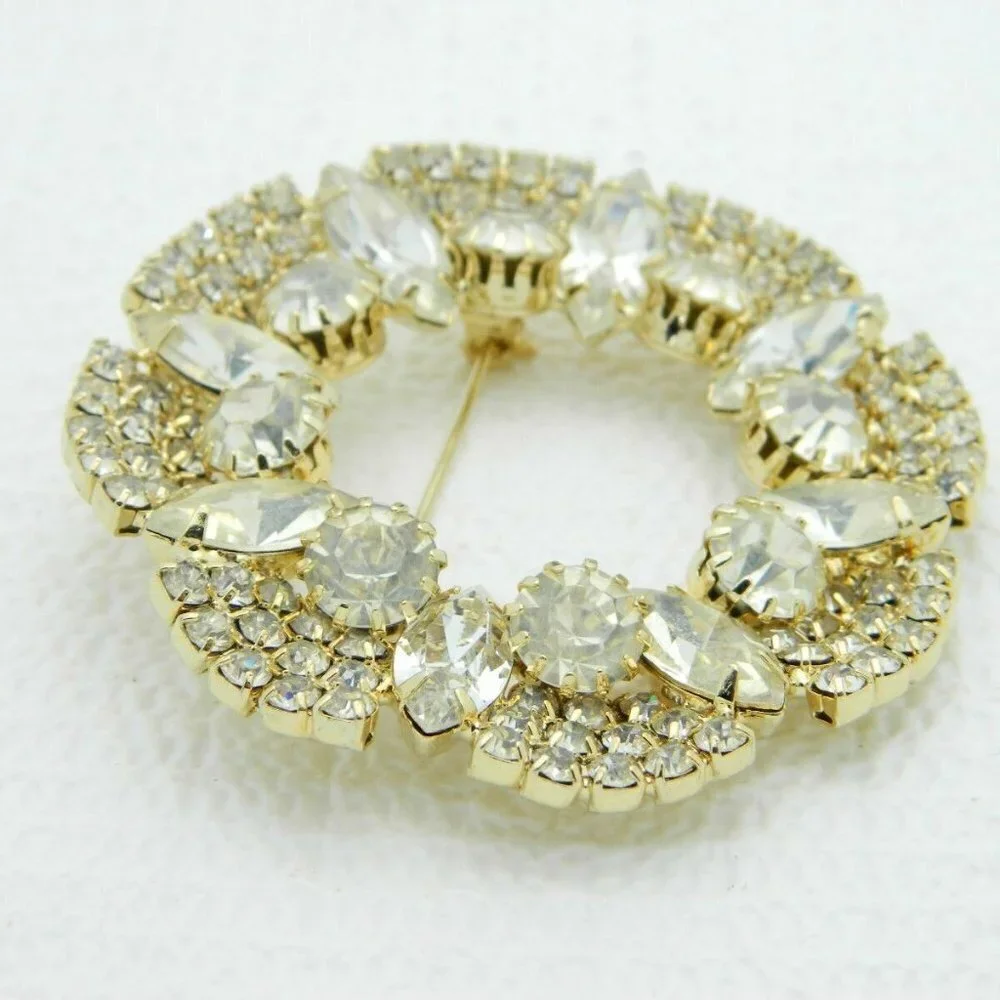 Vintage Large Clear Rhinestone Wedding Bridal